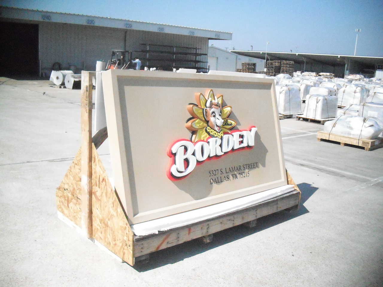 Borden Diary Factory - Cast Stone Signage