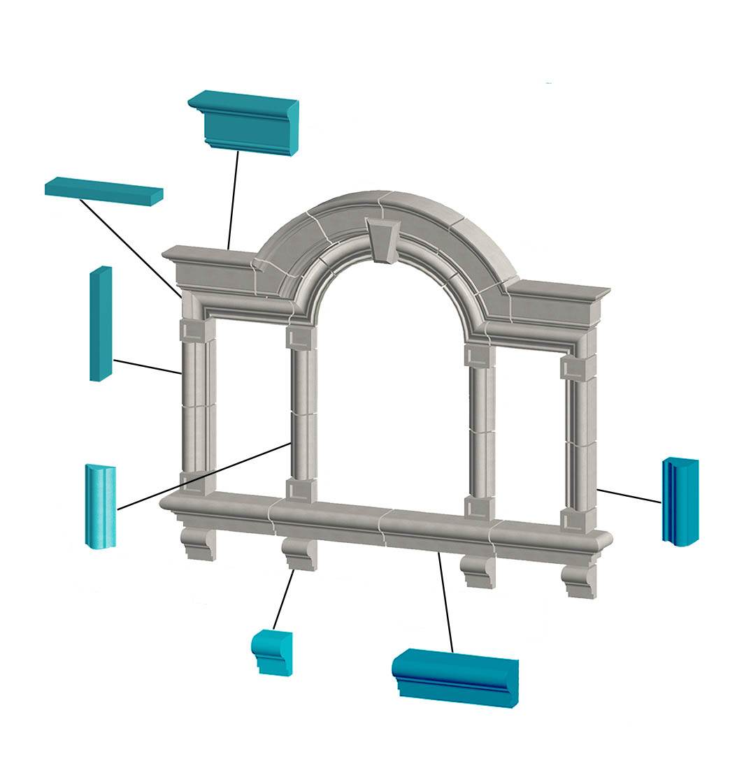 Cast Stone Parts, Exploded Diagram